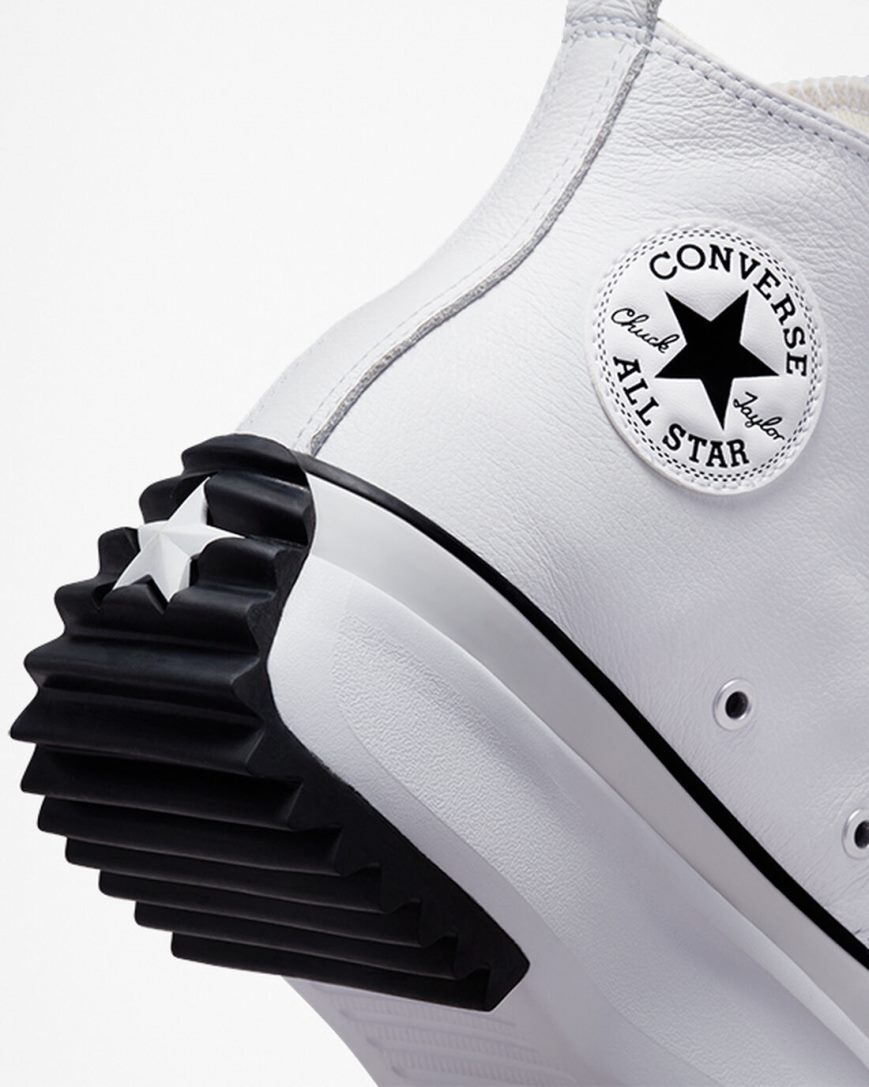 Women's Converse Run Star Hike Foundational Leather High Top Platform Shoes White / Black | AU C14E3B